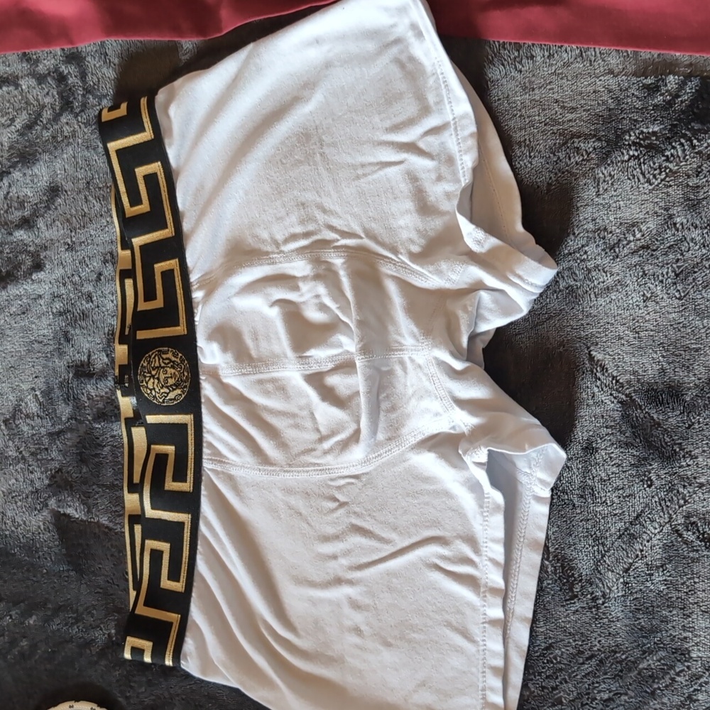 Versace Red and White Boxer Briefs with Logo Waistband - Picture 6 of 9